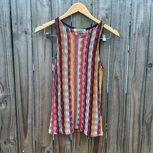 Aldomartins Multicolor Diamond Print Knit Tank Top Womens Apx Size Small